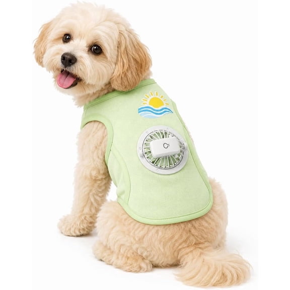 Dog Cooling Vest with Removable Fan, Breathable Mesh Summer Jacket for Walks