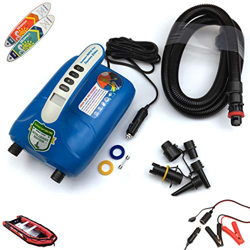 Seamax SUP20D PRO 20PSI Double Stage Electric Air Pump for Inflatable SUP and Boat, New Version Intelligent Firmware with Built-in Temperature Sensor and Voltage Control