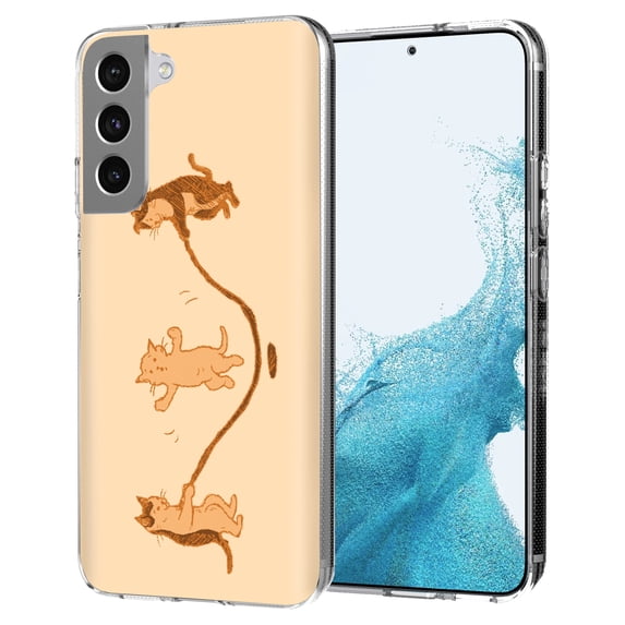 TalkingCase Thin Slim Case Compatible for Samsung Galaxy S22 5G, Kitty Jump Print, Lightweight, Flexible, Soft, USA