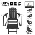 thumbnail image 5 of AreShark Folding Adirondack Rocking Chair,4-in-1 Multifunctional Patio Chair with Retractable Ottoman, Outdoor Chair Wood Texture, Lawn Chair for Porch, Backyard, Pool(Black), 5 of 9