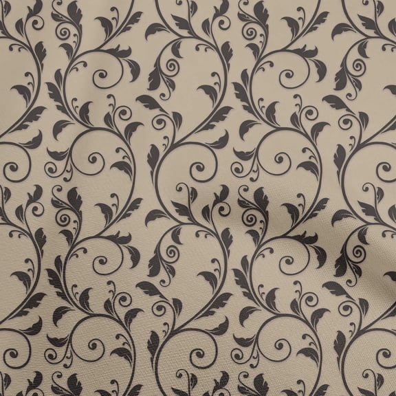 oneOone Cotton Poplin Light Brown Fabric Asian Baroque Sewing Craft Projects Fabric Prints By Yard 56 Inch Wide