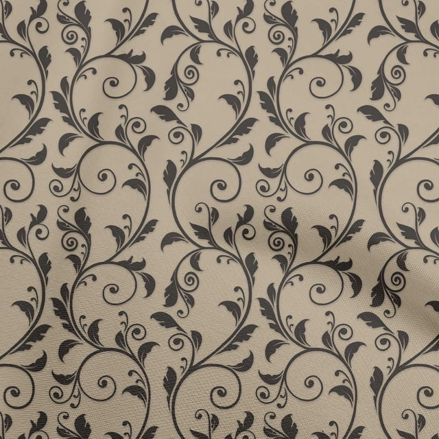 oneOone Rayon Light Brown Fabric Asian Baroque Sewing Craft Projects Fabric Prints By Yard 56 Inch Wide