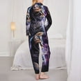 thumbnail image 3 of Bingfone Womens Pajama Sets Purple Moon Cat Print,Long Sleeve Loungewear Pajamas Set-Medium, 3 of 8