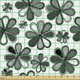 thumbnail image 2 of Ambesonne Floral Fabric by the Yard Upholstery, Greyscale Retro Petals, 1 Yard, Grey Dark Grey, 2 of 5