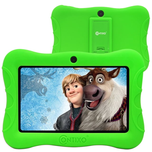 Contixo 7 pulgadas Kids Learning Tablet, Bluetooth Kids Wireless Headphone y Tablet Bag paquete con aplicaciones aprobadas por el maestro y control para padres -Conjunto verde Contixo Contixo Kids