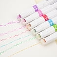 thumbnail image 6 of FENGGHAO 6 Colors Dual Tip Highlighter Pens Set Creative Markers With 6 Different Line Shapes Quick Drying Ink For Note Taking Journaling Drawing Art Supplies, 6 of 7