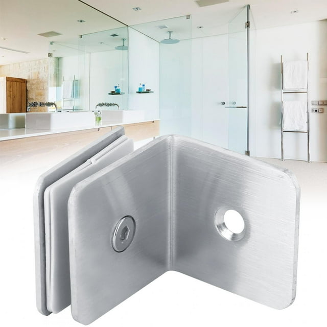 Clip de Porte de Douche, 90° en Acier Inoxydable, Pince de Porte de Douche en Acier Inoxydable
