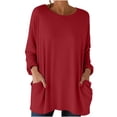 thumbnail image 2 of Gamivast Zebra Print Tunic Tops for Women Loose Crew Neck Long Sleeve Sweatshirts Casual Pullover Tees Side Pockets Fall Daily Outfits, 2 of 9