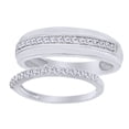 thumbnail image 2 of AFFY Round Cut White Natural Diamond His And Hers Wedding Band Set in 14K White Gold (0.2 Cttw), 2 of 2