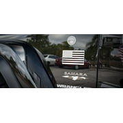 Jeep Stainless Steel American Flag Emblem Decal Driver's Side Only
