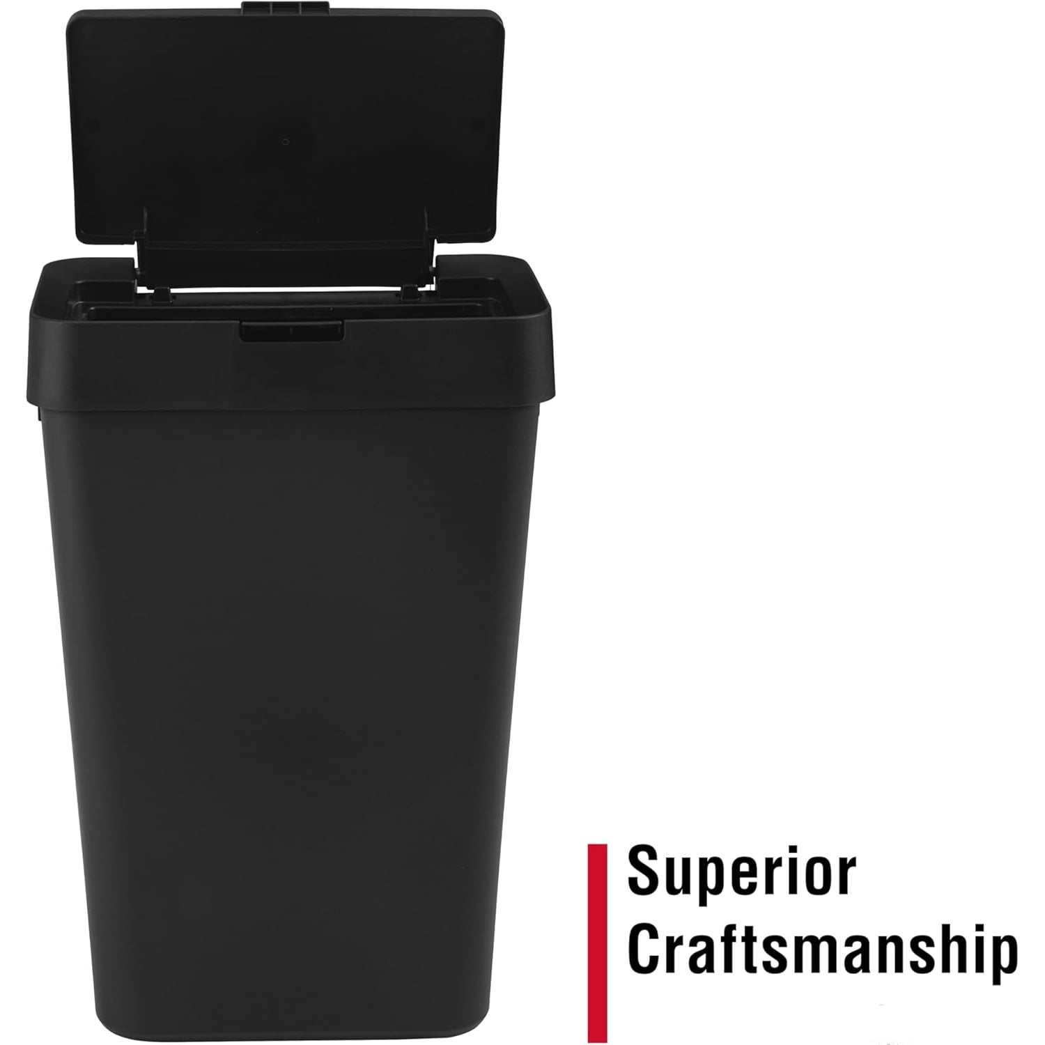 Touch-Top Kitchen Trash Can with Lid, 12.2 Gallon, Black, Garbage Container for Home/Kitchen/Apartment/Garage