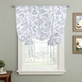 thumbnail image 2 of Light Blue Dandelion Tie Up Curtains 45 Inches Long, Kitchen Window Curtains Over Sink, Spring Flowers Modern Minimalist Small Window Curtains Shade Balloon Curtains Valances for Bedroom/Cafe 34"x45", 2 of 8