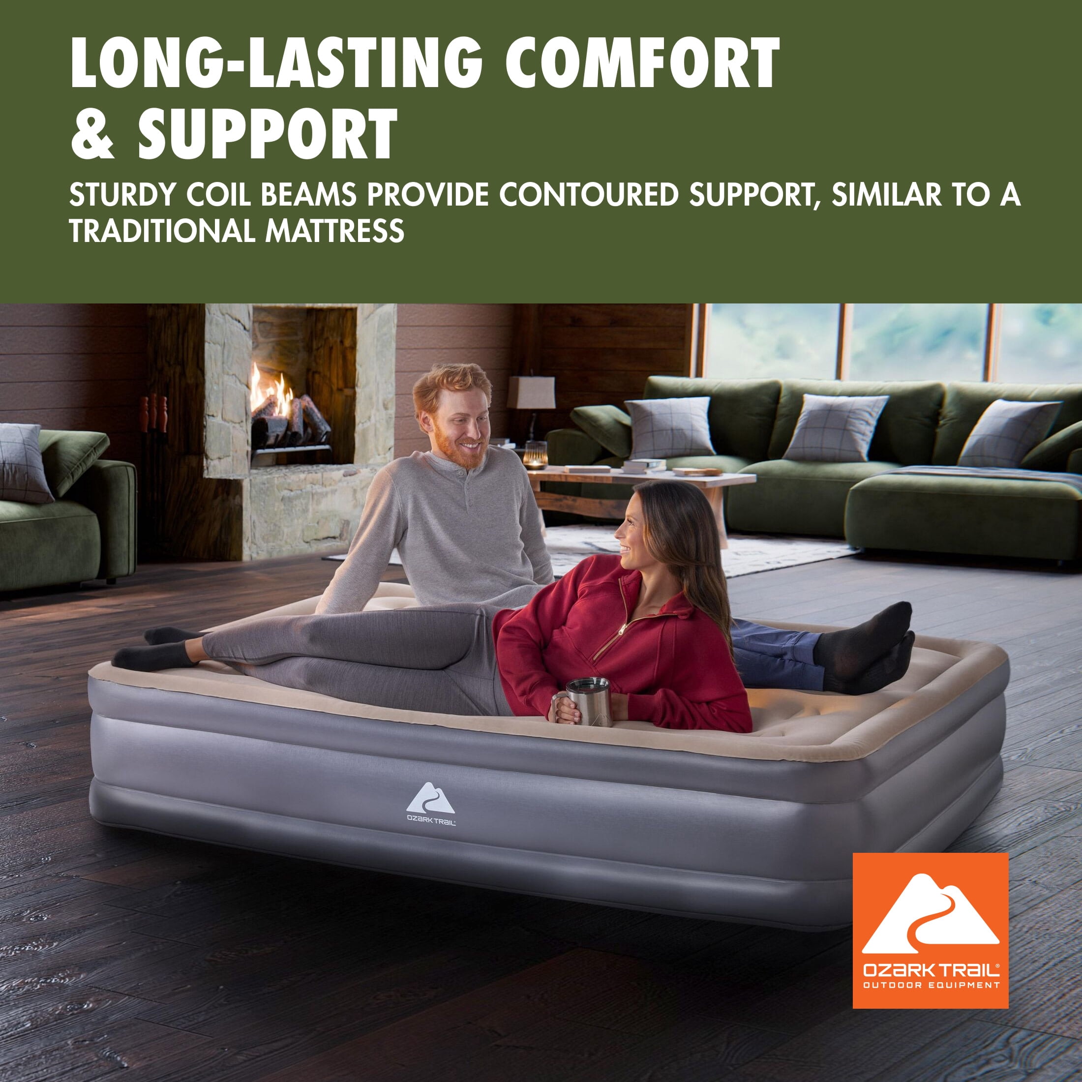 Ozark Trail 16" Queen Air Mattress with Built-In Electric Pump