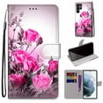 thumbnail image 5 of Jiahe Cover Galaxy S22 Ultra Case, Shockproof Pattern Faux Leather Folio Flip Wallet Cover with Card Slot Holder Kickstand Phone Case, Rose, 5 of 5