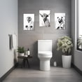 thumbnail image 5 of ZHONGYUTONG Bathroom Animal Wall Art 3 Pieces Cute Otter Highland Cow Panda Wearing Bathrobe Funny Poster Black White Canvas Prints for Toilet Restroom Framed (24.00" x 36.00" x 3PCS), 5 of 7