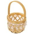 thumbnail image 4 of IFANLANDOR Woven Flower Planter Beige Wood 1Pack 5.9X4.5In Outdoor Garden, 4 of 8