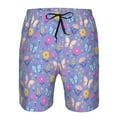 thumbnail image 3 of Salouo Butterflies And Flowers Pattern Swim Trunks for Men,Men's Hawaiian Bathing Suit Swimsuits Quick Dry Swimming Board Shorts Beach Shorts with Pockets-3X-Large, 3 of 6