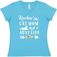 thumbnail image 3 of Inktastic Rockin' the Cat Mom and Aunt Life Women's V-Neck T-Shirt, 3 of 5