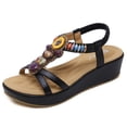 thumbnail image 2 of Sandalias Suela Gruesa Playa Bohemias Cuña para Mujer Fiesta, 2 of 9