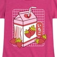 thumbnail image 3 of Instant Message - Strawberry Milk - Toddler & Youth Girls Short Sleeve Graphic T-Shirt, 3 of 6