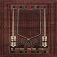 thumbnail image 1 of Ahgly Company Indoor Square Traditional Reddish Brown Persian Area Rugs, 8' Square, 1 of 6