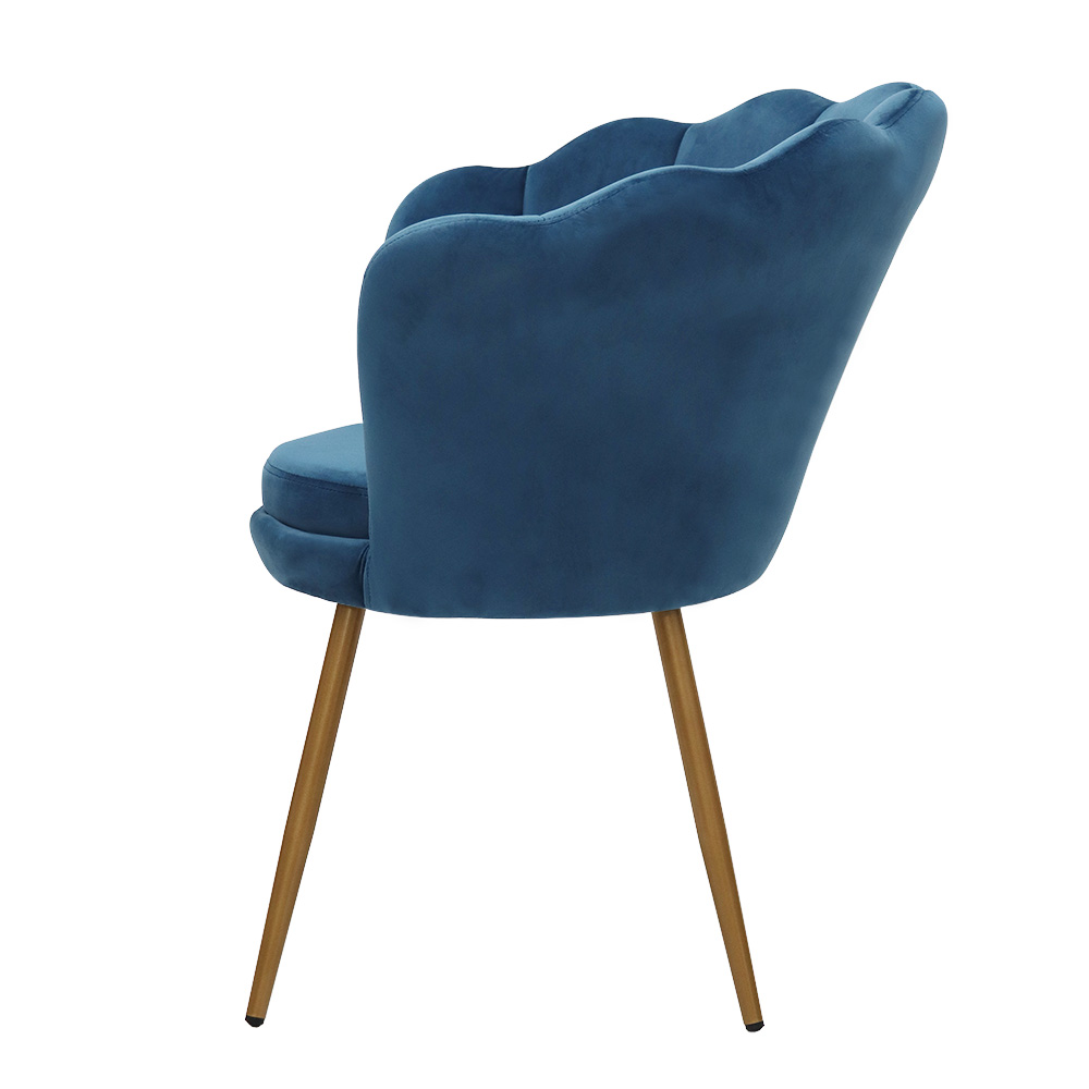Abble Living Room Navy Velvet Upholstered Accent Armchair