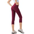 thumbnail image 2 of Funidos Women's Capri Yoga Leggings High Waisted Pants with Pockets Tummy Control Workout Leggings for Women Athletic Leggings for Yoga Gym Running, 2 of 6