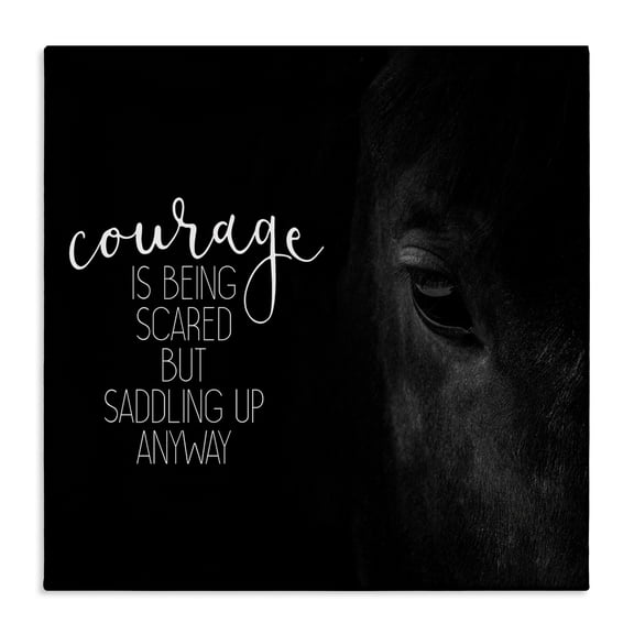 Stupell Industries Cottage Saddle Courage Horse Farm Canvas Art, 17 x 17, by Kim Allen