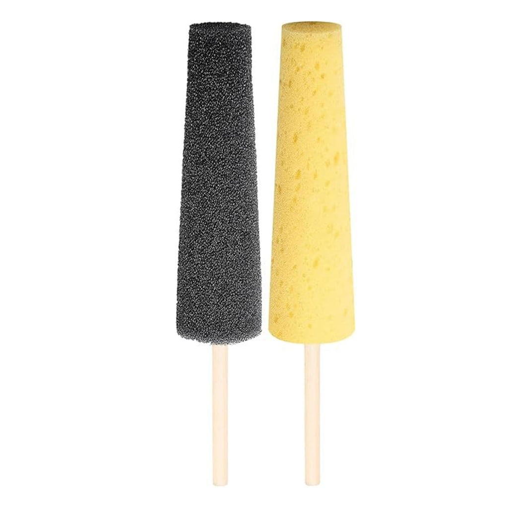 Geemin 12Pcs Pottery Trimming Tool Pottery Sponge on Stick for Ceramic Clay Trimming