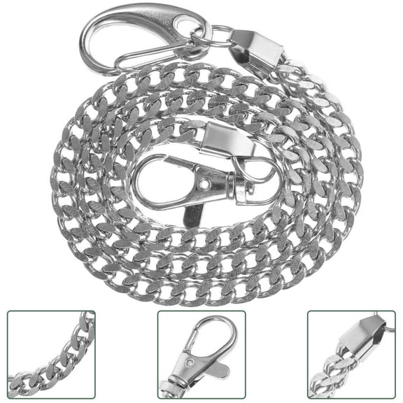 OUNONA 1pc 57cm Trouser Chain Hip Hop Punk Wallet Key Chain Handcuffs Pendant Silver