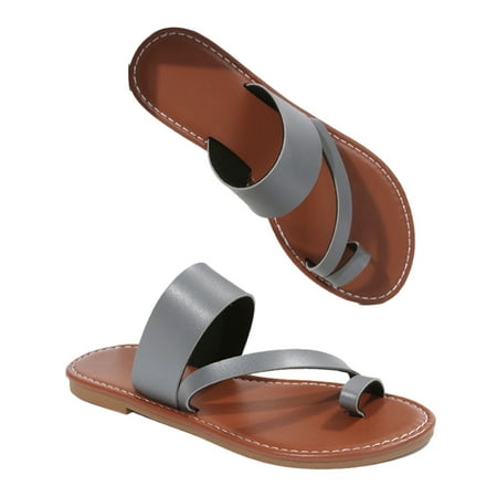 

Women s Flat Sandals Toe Ring Arch Support Slide Sandals Casual Retro Beach Sandals Slippers Summer Vacation Flip Flop Open Toe Slip On Sandals