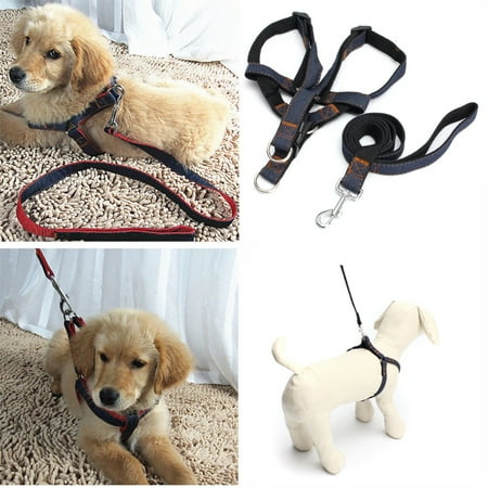 - 120cm Adjustable Pet Dog Puppy Chest Rope Strap Belt Restraint Lead Harness Leash Back