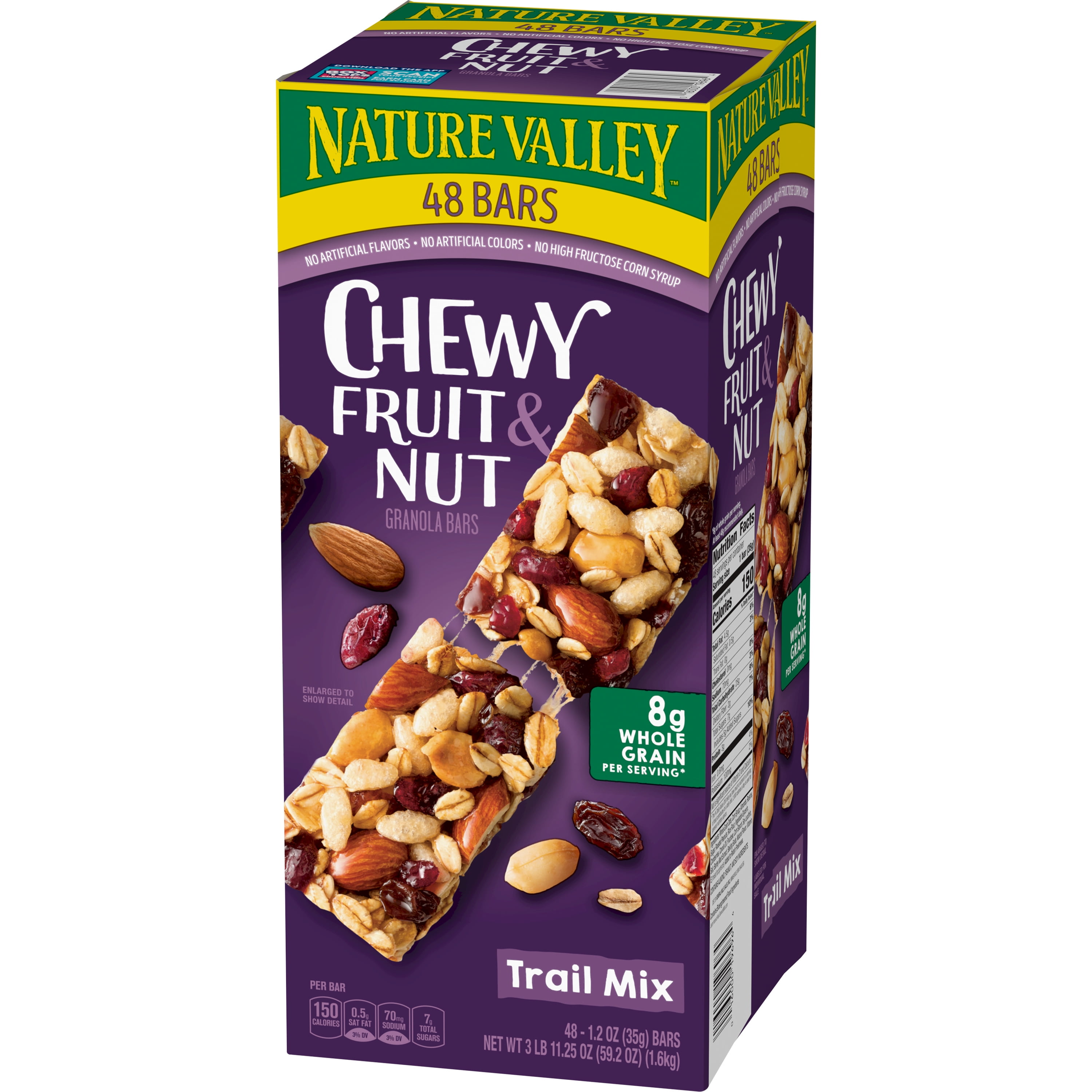 Nature Valley Chewy Fruit and Nut Granola Bars, Trail Mix Snack Bars,  48 ct, 57.6 OZ
