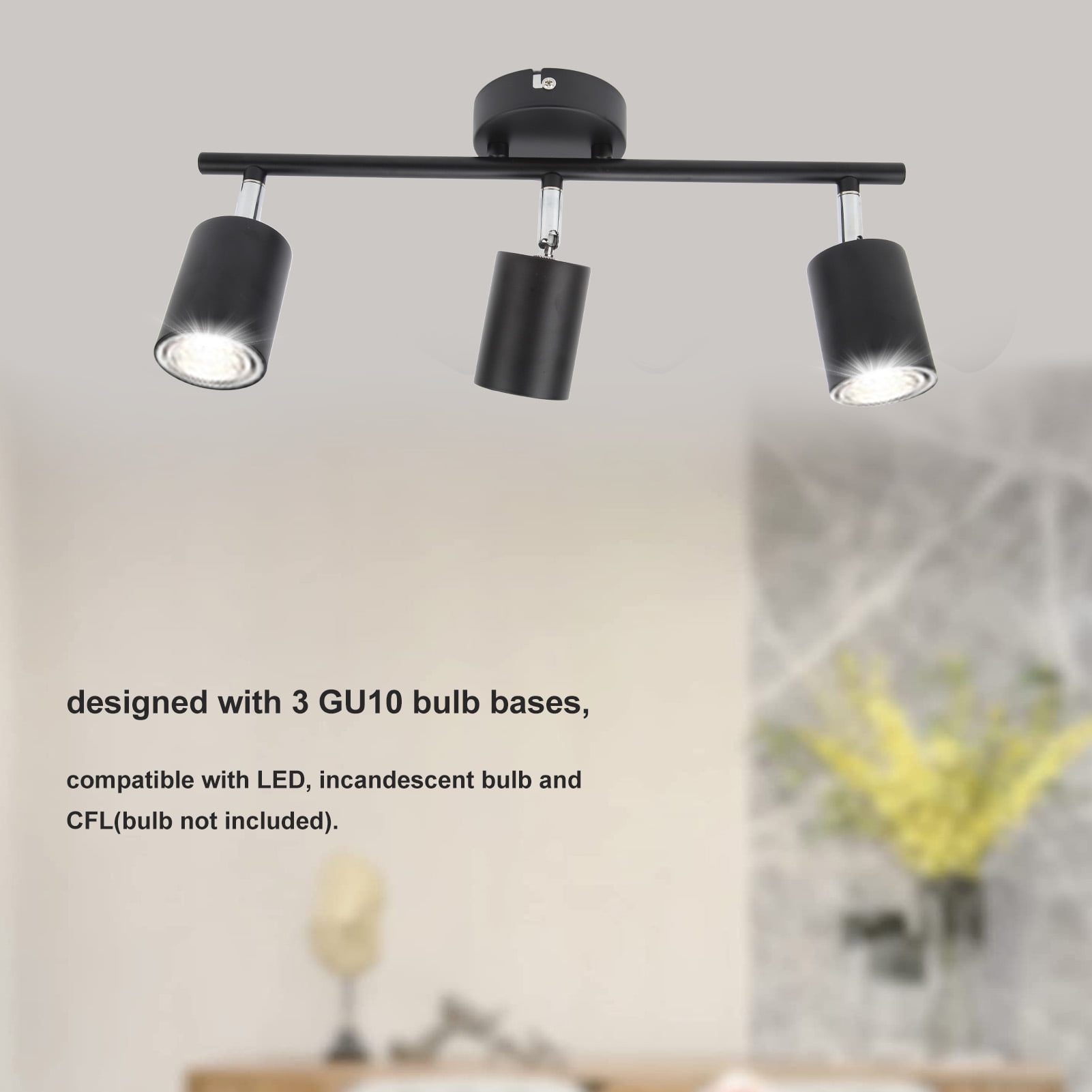Sorven LED Light Track Kit Track Lighting Kit, 85-265V 15.9in Arm LED Track Light Kit for Bathroom
