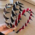thumbnail image 4 of Hair Volume Booster Wave Headband, Vintage Velvet Wide Beaded Headband Hair Hoops for Women Girls, 4 of 5