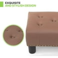 thumbnail image 6 of ZOPan Small Foot Stool, Tufted Ottoman Stools with Nailhead Trim & Legs, PU Leather Ottoman Footrest with Storage, Stable Footstool for Couch, Living Room, Bedroom, 440lbs Capacity-Brown, 6 of 8