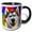 Black/White, variant on 3drose, Siberian Husky Dog Portrait. Digital Art Gift for the Breed Lovers, 11oz Two-tone Red Mug
