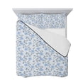 thumbnail image 7 of Blue Spring Floral Queen Size Down Alternative Comforter, Lightweight Comforter Quilt Bedding Set with Pillow Shams Flowers Leaves Pastoral Botanical All Seasons Bed Comforter Duvet Insert 90"x96", 7 of 7