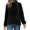 Black, variant on Women's Winter Fleece Half‑Zip Stand Collar Quarter Zip Pullover Irregular Wrapped Hem Soft Warm Long‑Sleeve Top