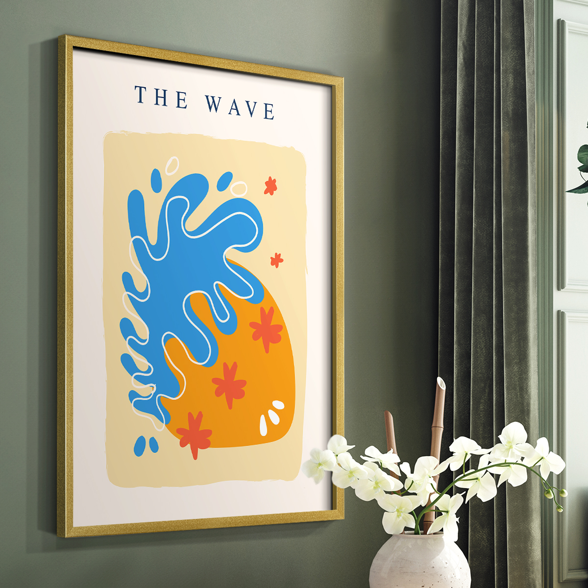 Matisse CDLXIII in Gold Solid Wood Framed Print No Nail Hanging