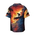 thumbnail image 5 of KLL Sunset Surfing Silhouette Print Men's Shirt Short Sleeve Button Down Summer Cuba Beach Shirts- Large, 5 of 5