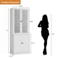 thumbnail image 2 of RichYa 2Pcs 71''H Tall Bookcase with Glass Door,3 Tier Display Bookshelves for Home Office,Living Room,White, 2 of 8