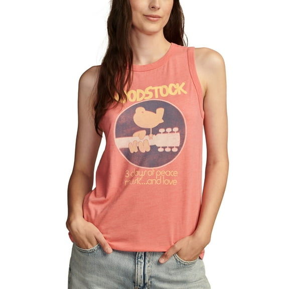 Lucky Brand Womens Woodstock Graphic Prin Calypso Coral XS