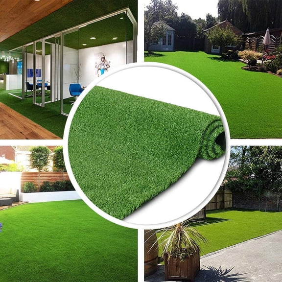 Artificial Grass Rug Green Fake Grass Carpet 81.6*40.8IN , Pet Turf Mat Dog Grass Pee Pad with Drainage Holes, Indoor Outdoor Synthetic Lawn for Patio, Balcony, Deck