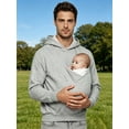 thumbnail image 5 of Hansber Men Kangaroo Hoodie for Dad and Baby Cozy Fabric Back Gear Weekend Morning Hooded Sweatshirt Grey L, 5 of 7
