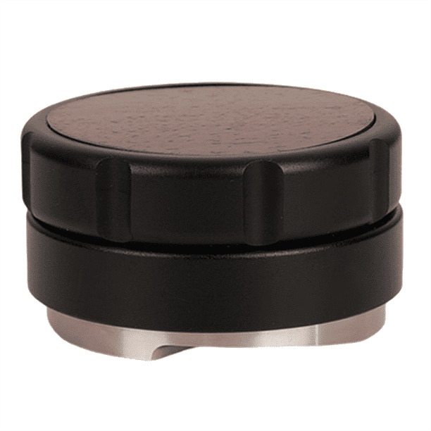 Distribuidor de Café en Polvo de Acero Inoxidable 304 con Tapa de Nogal, Nivelador de Café, Profundidad Ajustable, Apisonador Manual para Café Expreso, Color Negro, C
