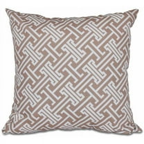 Simply Daisy 16" x 16" Leeward Key Geometric Print Pillow, Brown