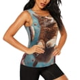 thumbnail image 2 of Zufioo Floating Cat And Donuts Print Women's Vest, Sleeveless Quick-drying Sports T-shirt, Suitable for Yoga, Running, Fitness-, 2 of 7