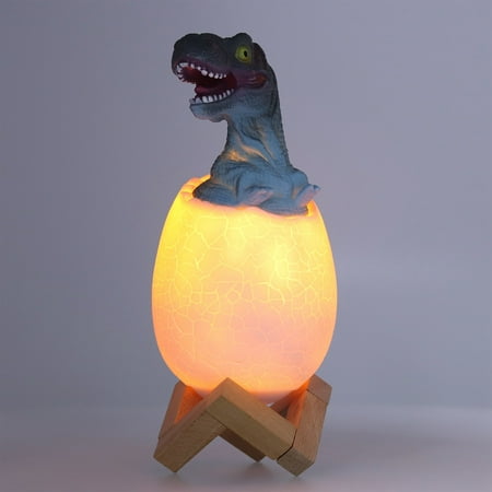 

Dinosaur children s night light toy light touch pat sensor night light dinosaur egg-shaped bedside lamp lighting toys USB rechargeable[Tricolor]
