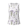 thumbnail image 4 of Fotbe Lavender Flowers Womens Loose Fit Casual Flowy Slim-Fit Tank Tops Athletic Round Neck Trendy Sleeveless Summer Tops for Gym and Yoga-, 4 of 9